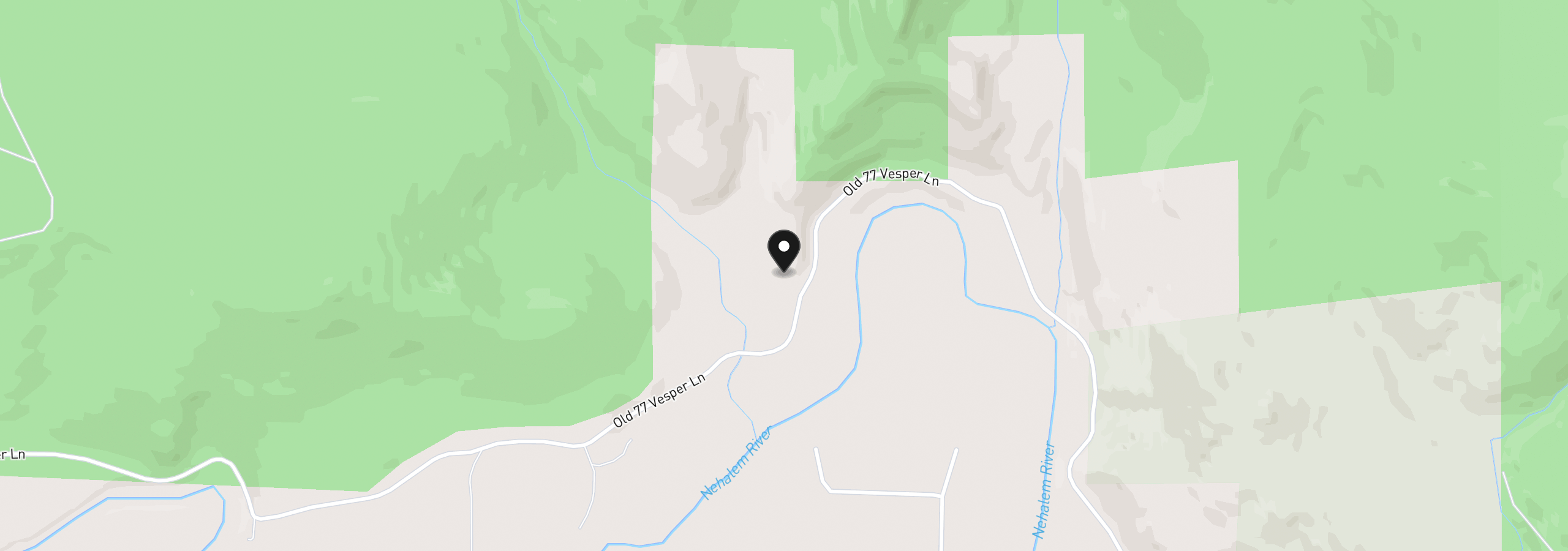 Map showing the location of 47085 Old 77 Vesper Ln, Birkenfeld, OR 97016