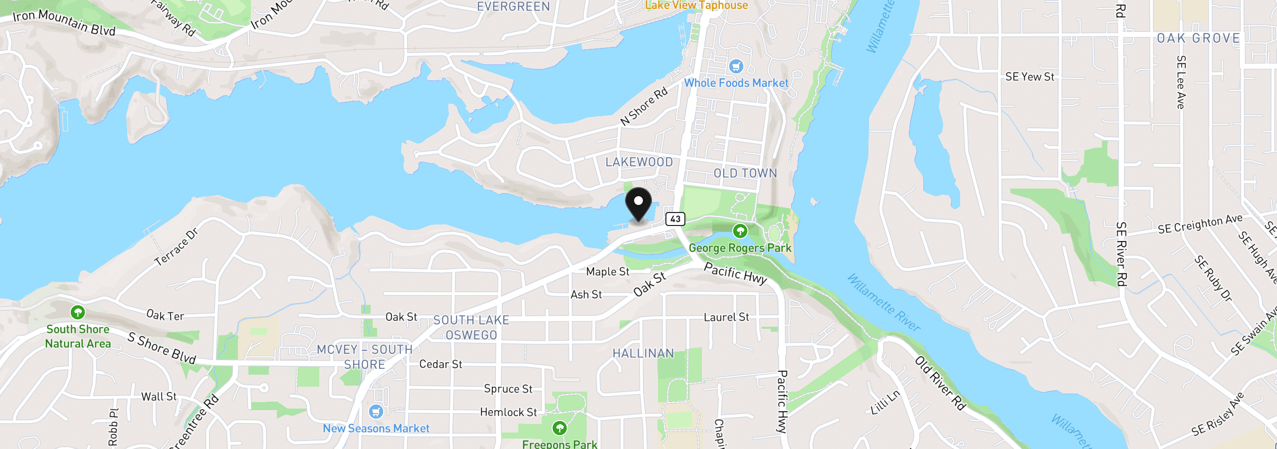 Map showing the location of 668 McVey Ave 50, Lake Oswego, OR 97034