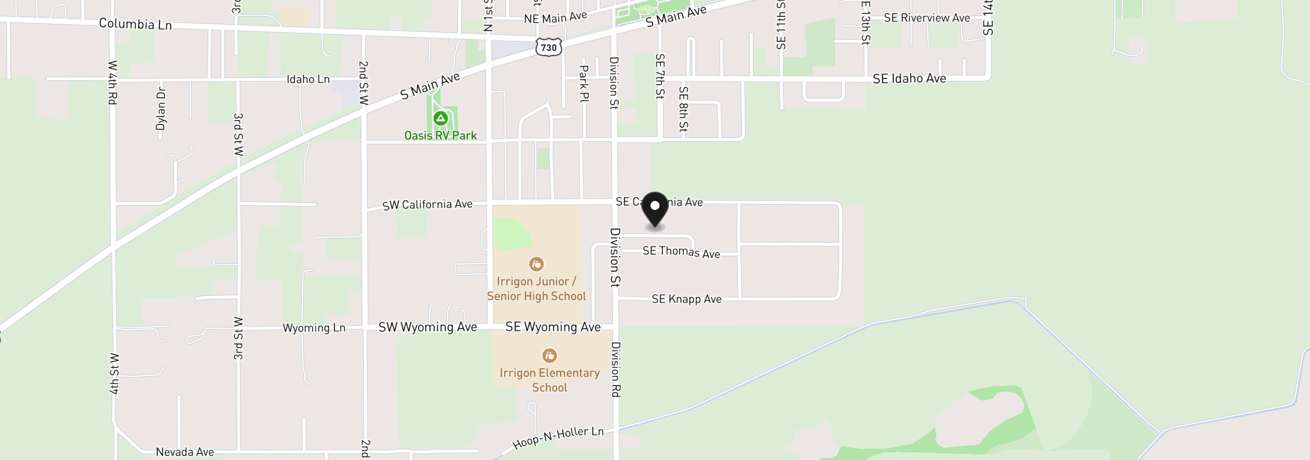 Map showing the location of 760 SE New Dream Ave, Irrigon, OR 97844