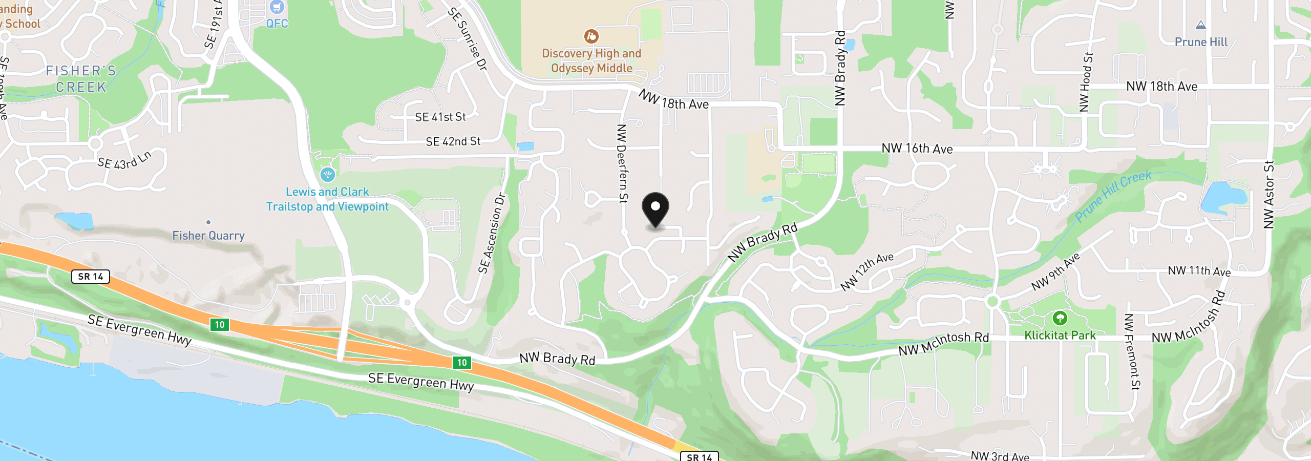 Map showing the location of 4907 NW Highpoint Dr, Camas, Wa 98607