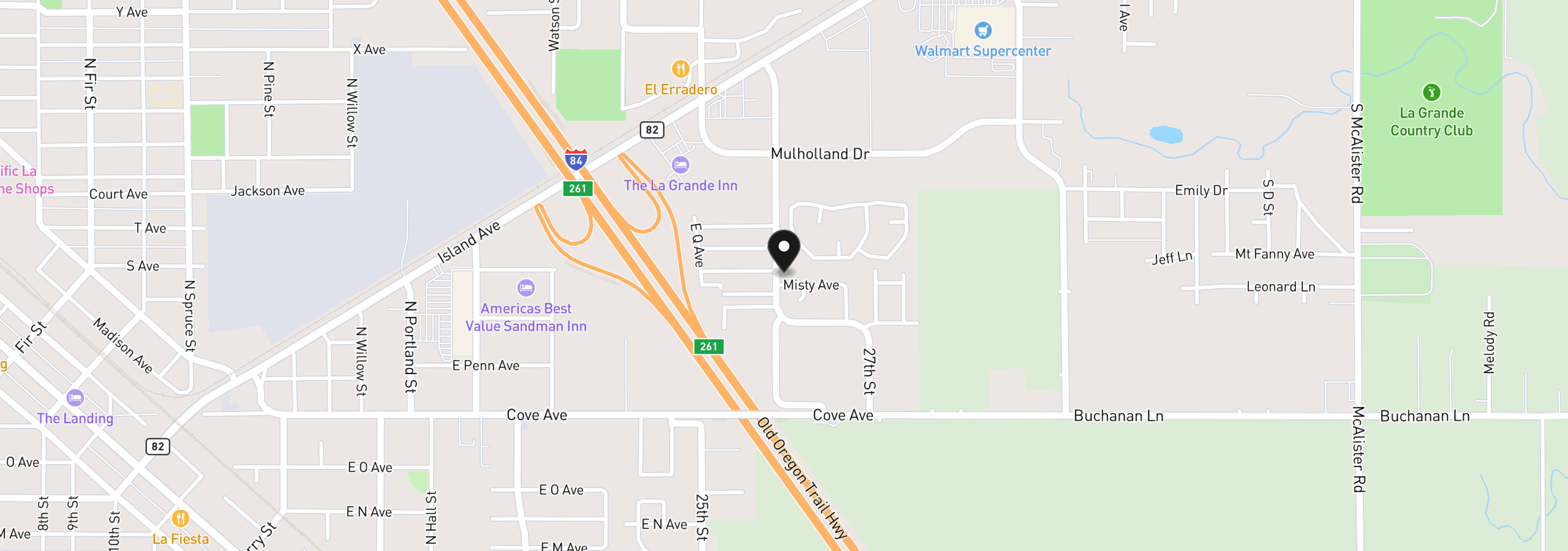 Map showing the location of 1809 26th St 38, La Grande, OR 97850
