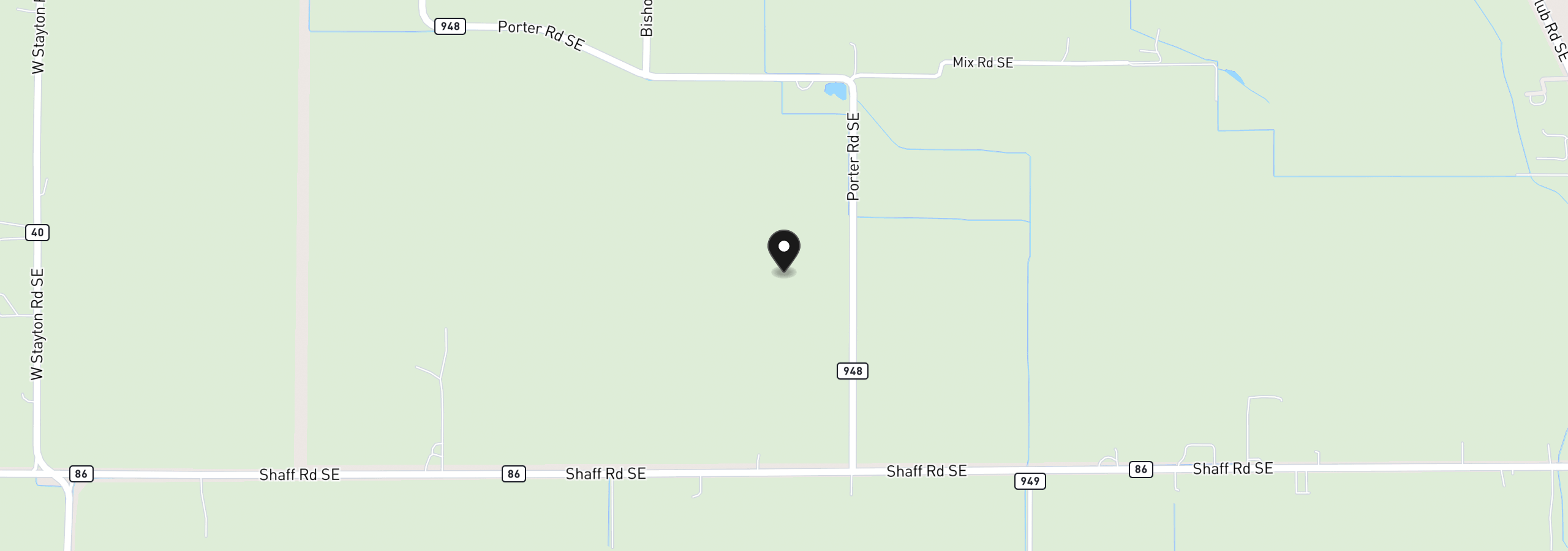 Map showing the location of Porter Rd SE 1500+, Aumsville, OR 97325