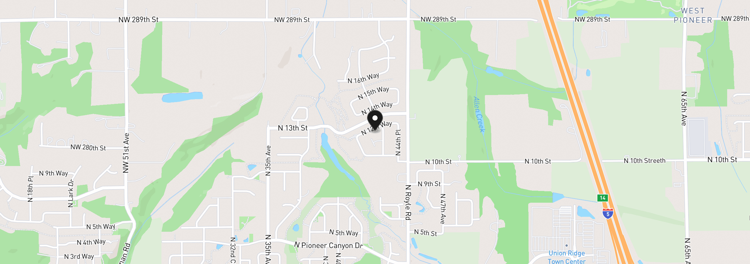 Map showing the location of 1124 N Helens View Dr, Ridgefield, Wa 98642