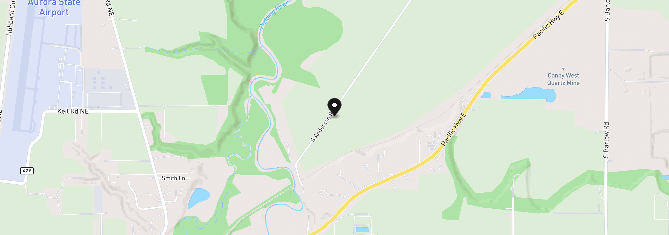 Map showing the location of 5724 S Anderson Rd, Aurora, OR 97002