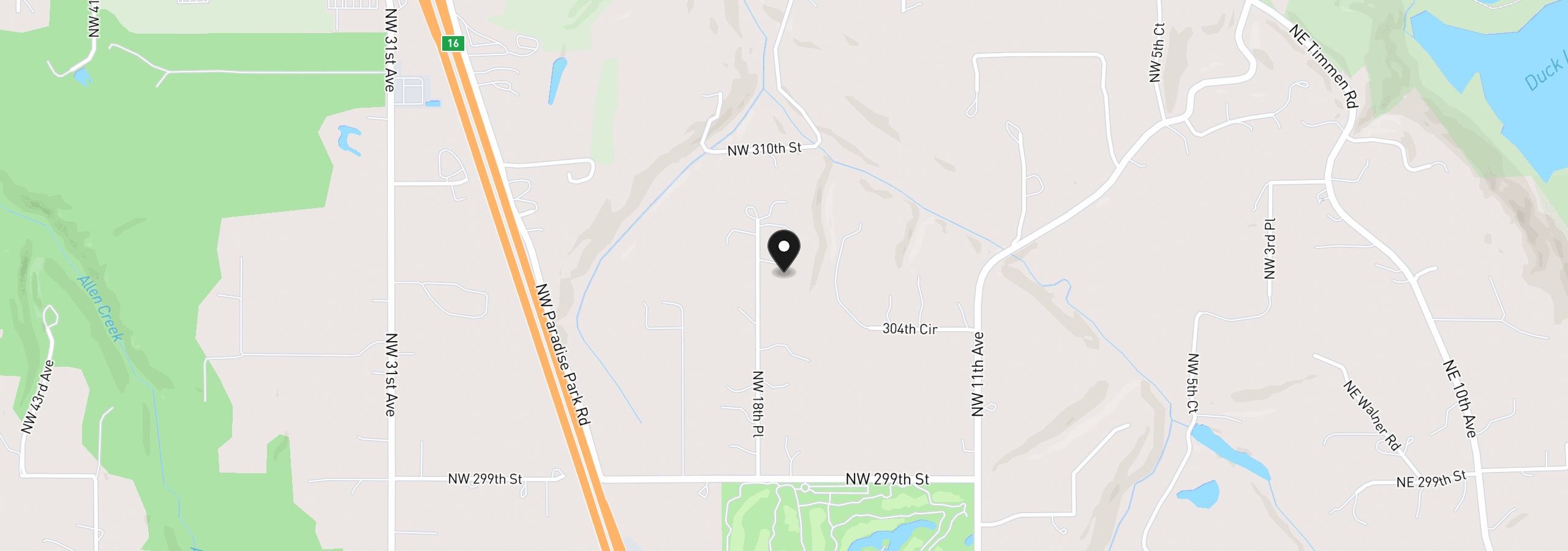 Map showing the location of 30609 NW 18th Pl, Ridgefield, Wa 98642