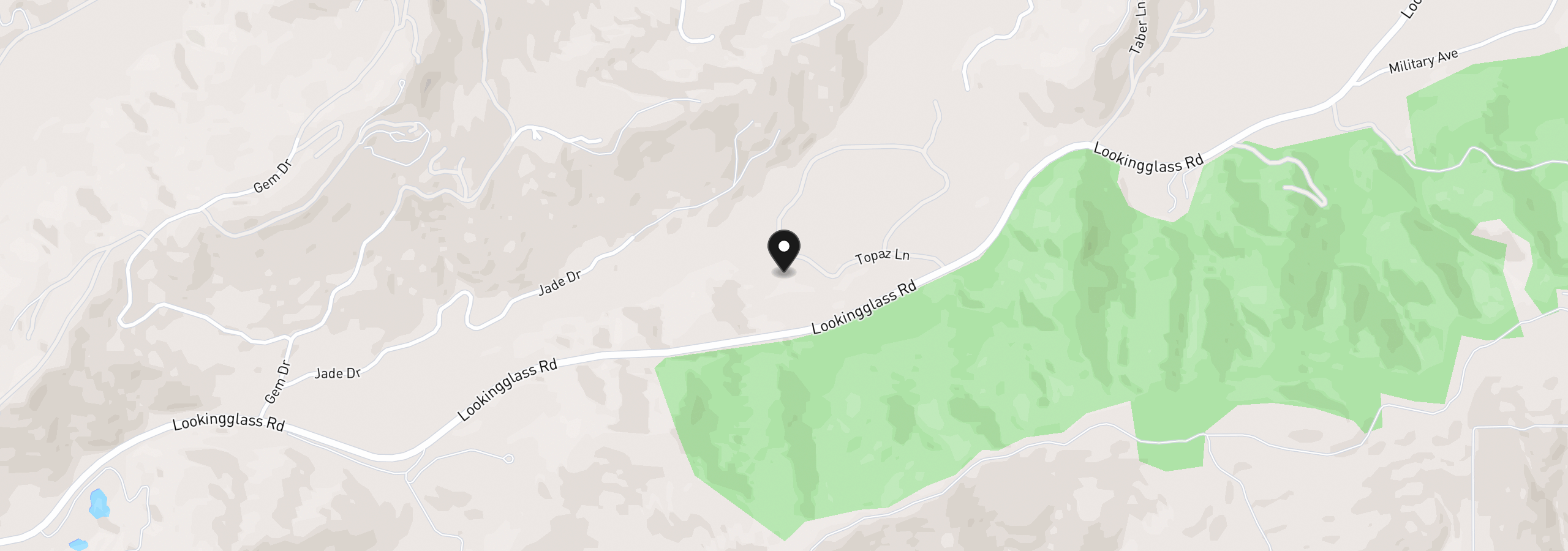 Map showing the location of 338 Topaz Ln, Roseburg, OR 97471