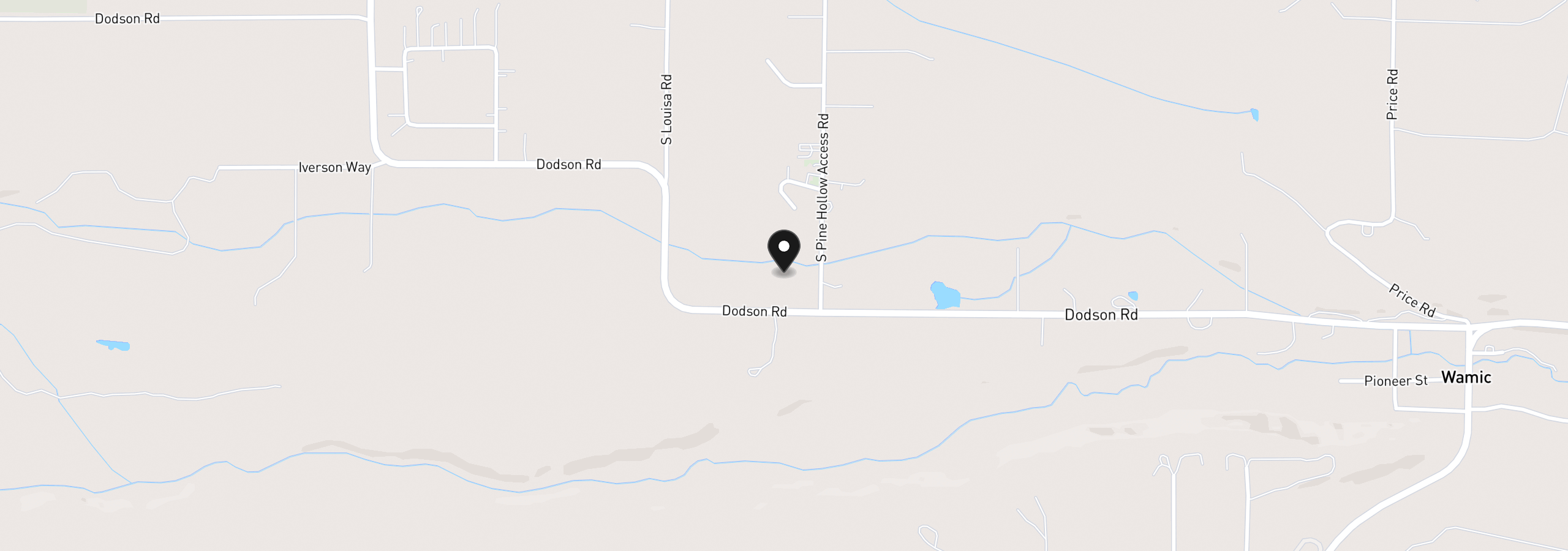 Map showing the location of 2 S County Rd, Tygh Valley, OR 97063