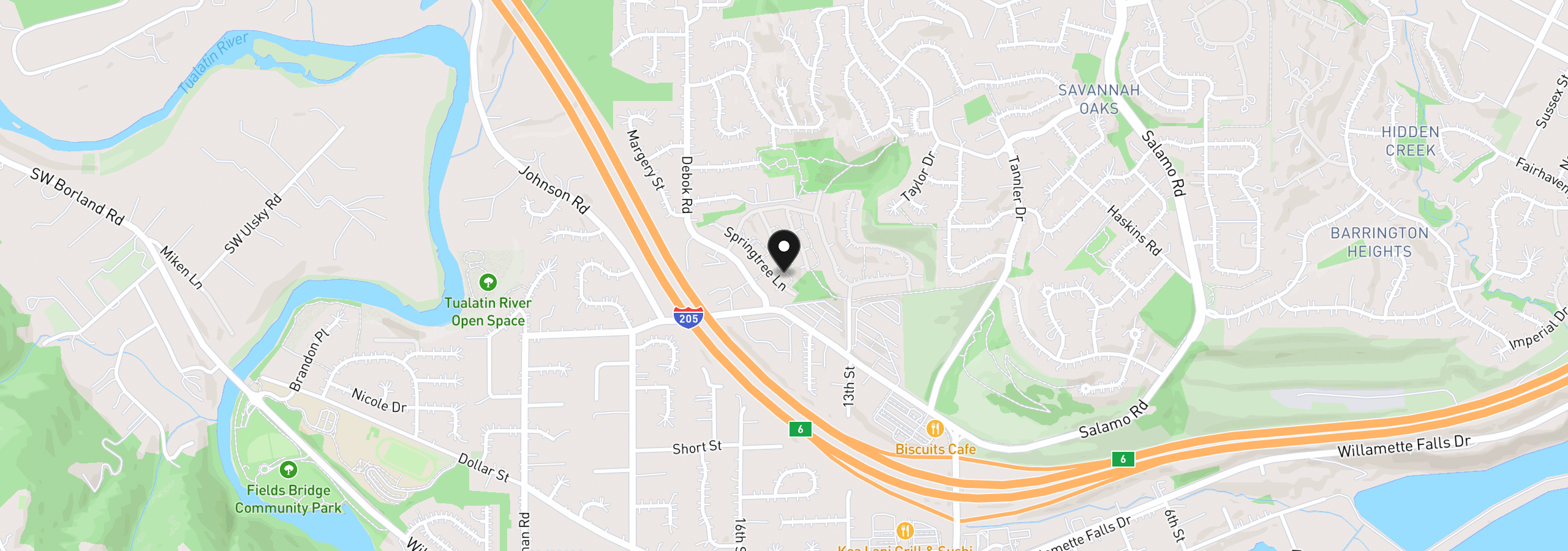 Map showing the location of 810 Springtree Ln, West Linn, OR 97068