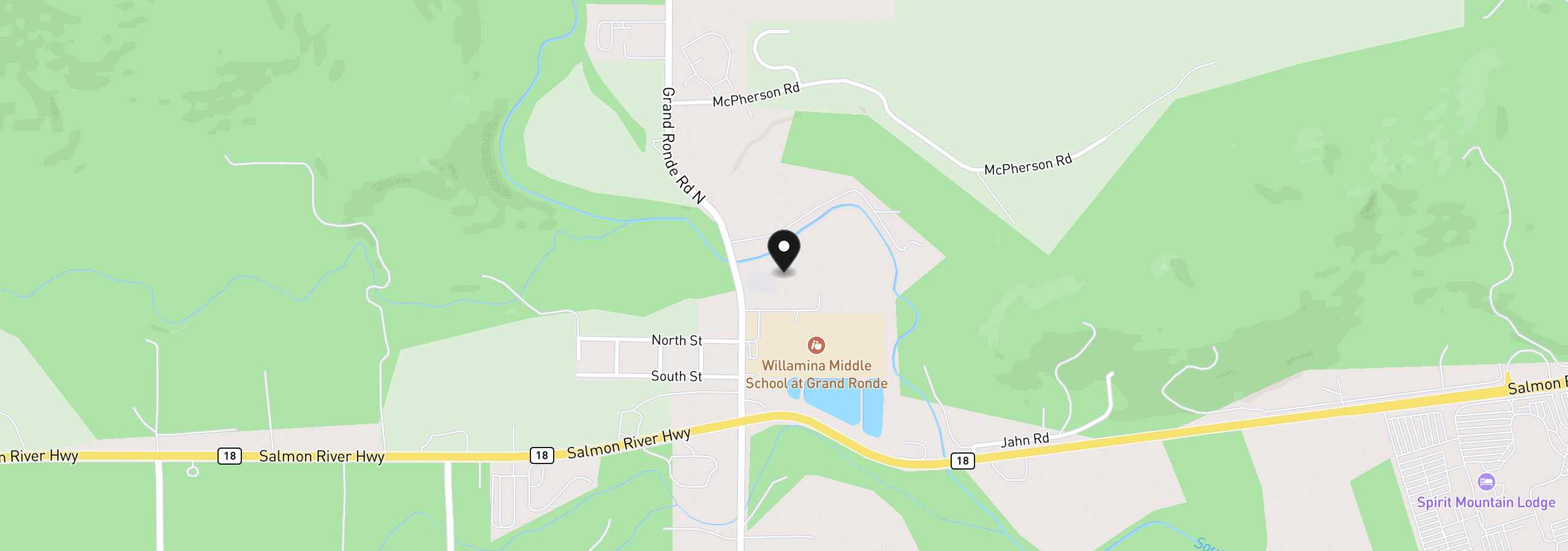 Map showing the location of 8810 (8840) Hebo Rd, Grand Ronde, OR 97347
