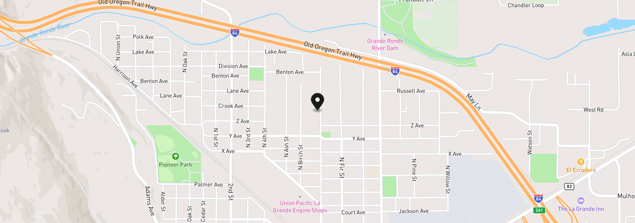 Map showing the location of 2708 N Depot St, La Grande, OR 97850
