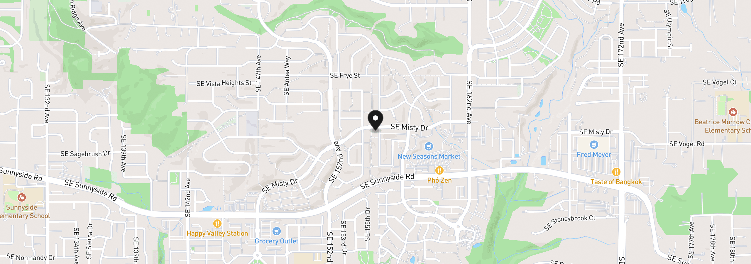 Map showing the location of 12813 SE 155th Ave, Happy Valley, OR 97086