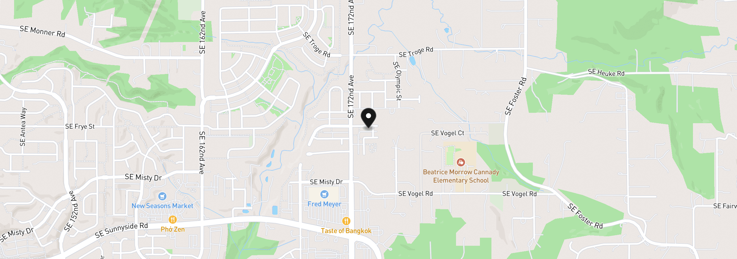 Map showing the location of 17346 SE Crossroads Ave, Happy Valley, OR 97086