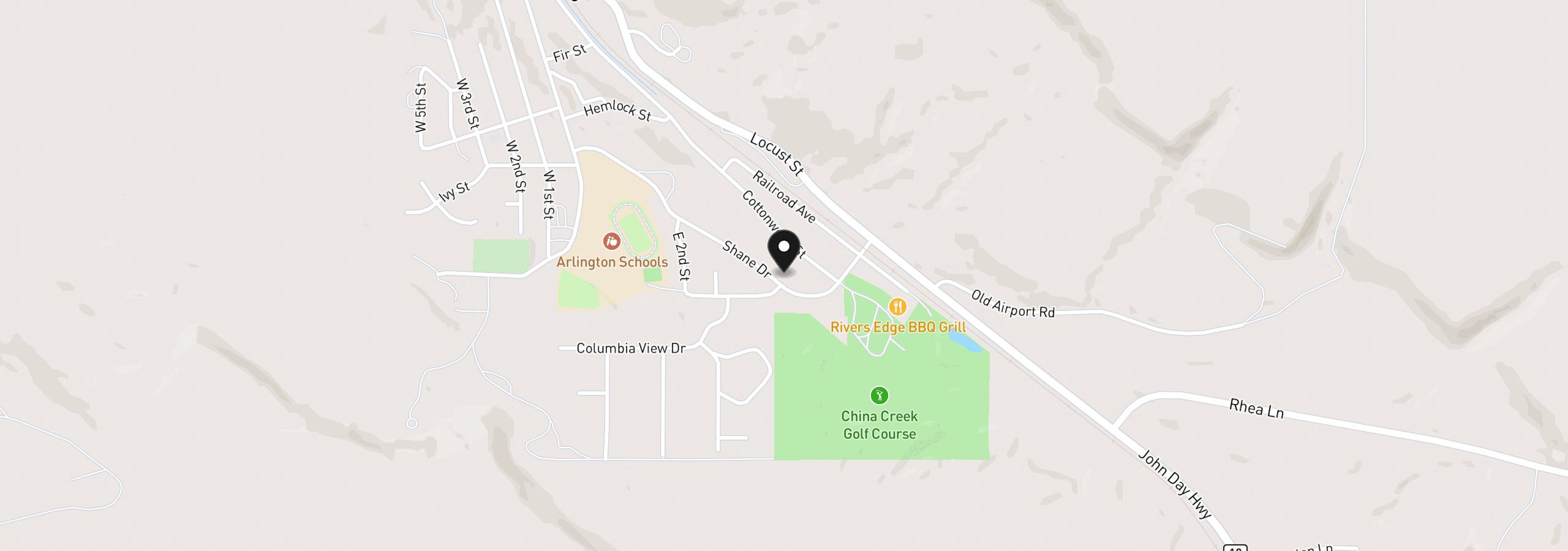 Map showing the location of 440 Shane Dr, Arlington, OR 97812