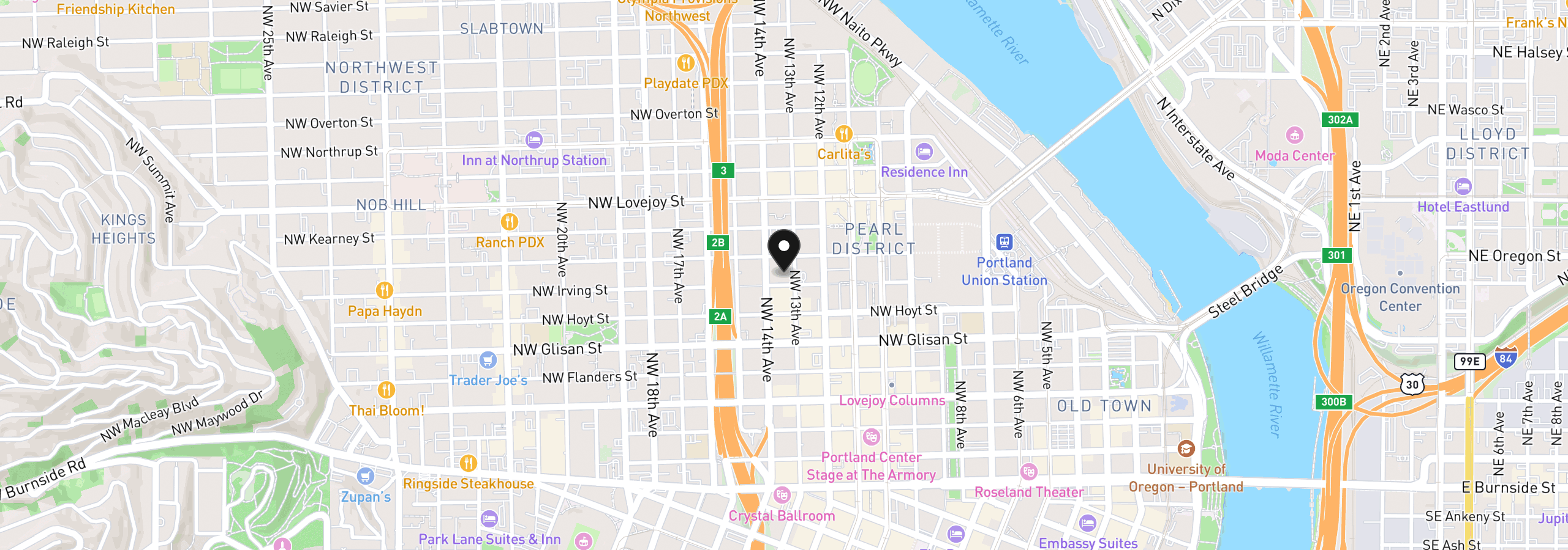 Map showing the location of 710 NW 13th Ave Ph-2, Portland, OR 97209