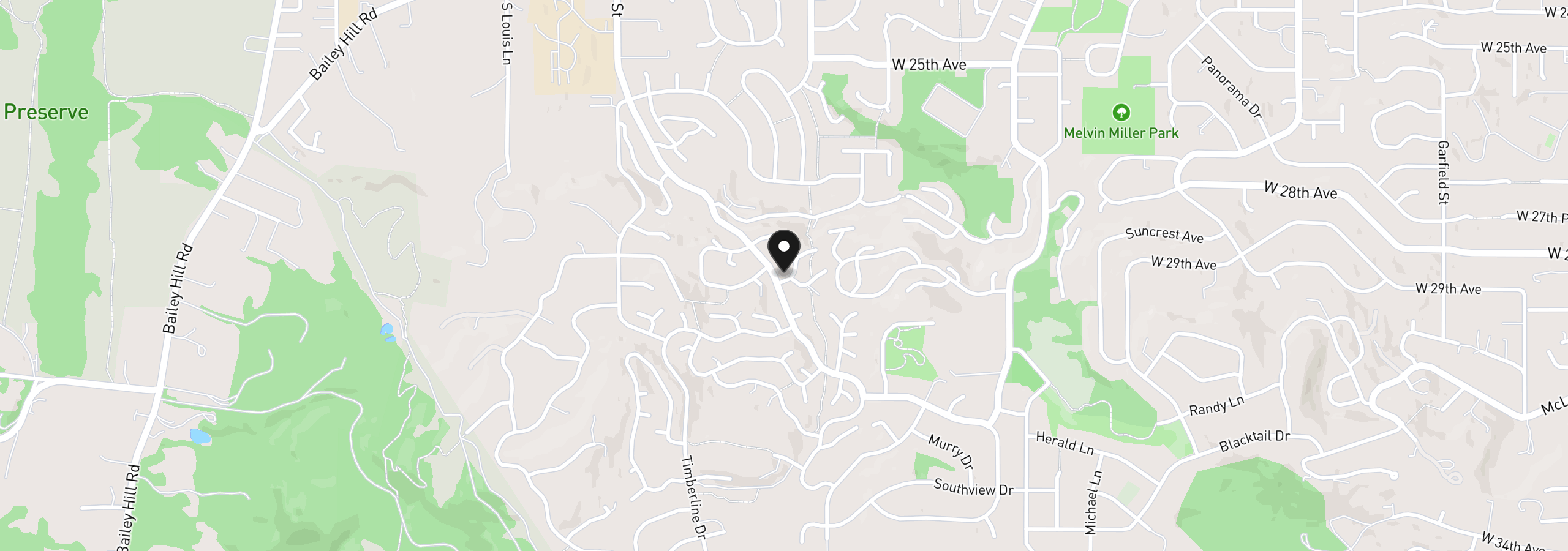 Map showing the location of 2867 Timberline Dr, Eugene, OR 97405