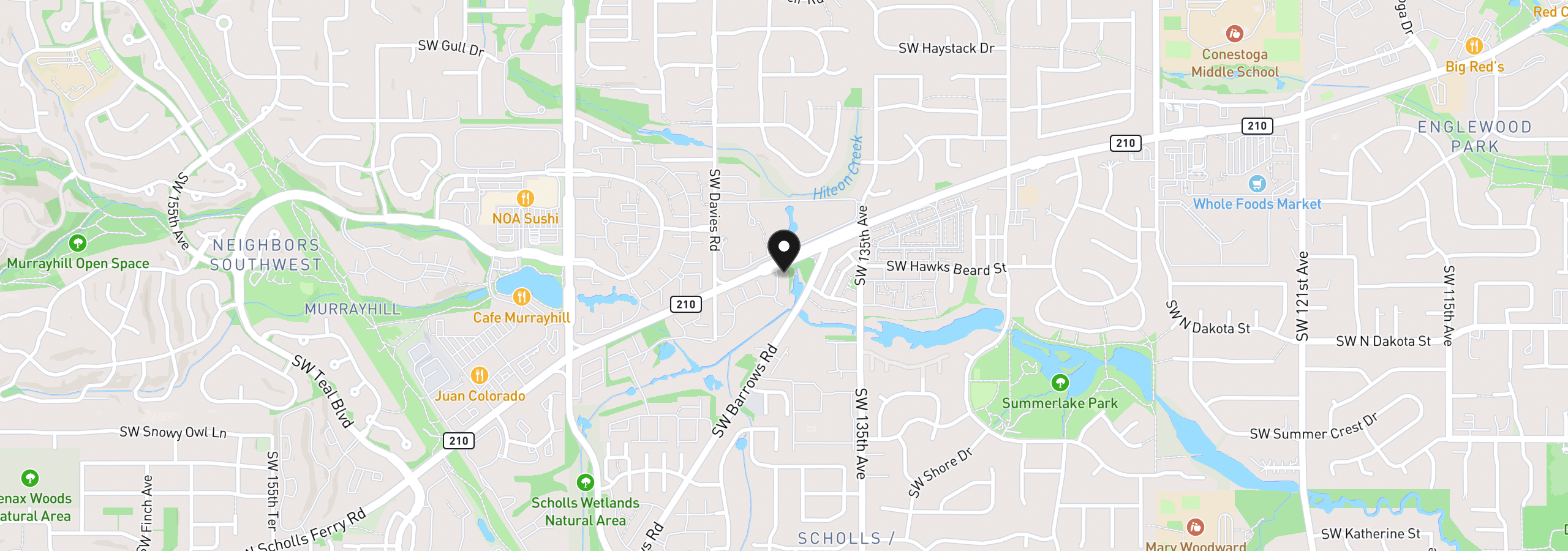 Map showing the location of 13700 SW Scholls Ferry Rd 103, Beaverton, OR 97007