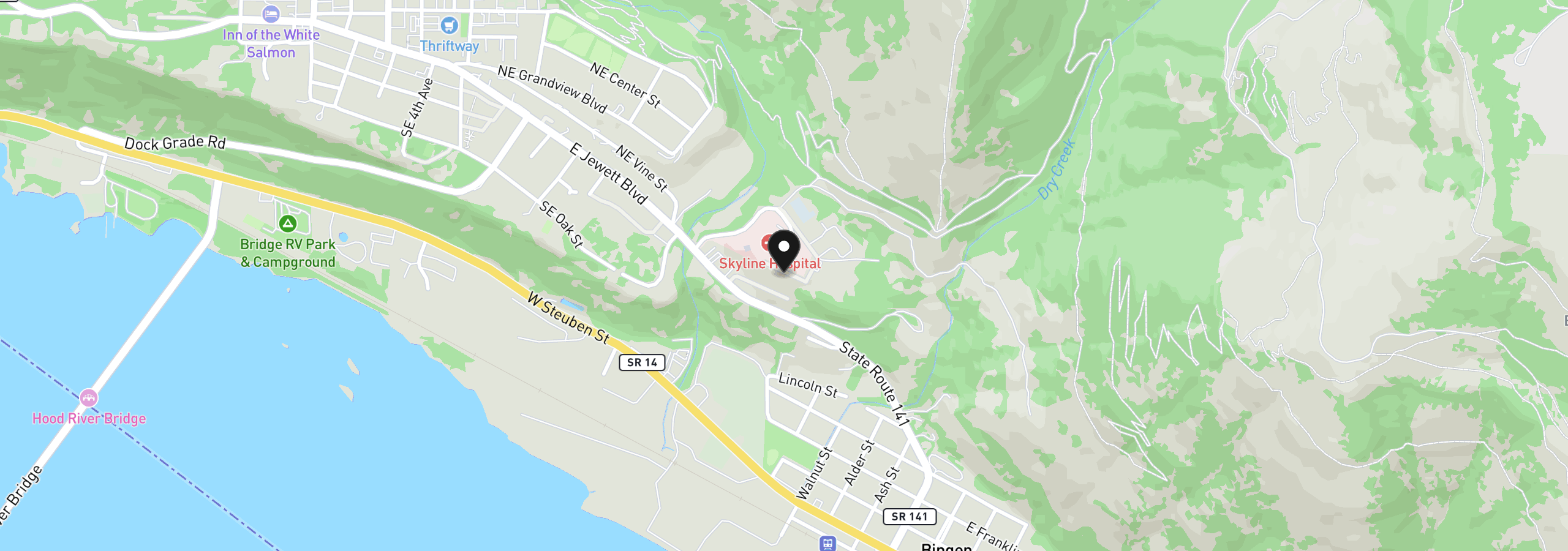 Map showing the location of 211 Eagle Ridge Dr, White Salmon, Wa 98672