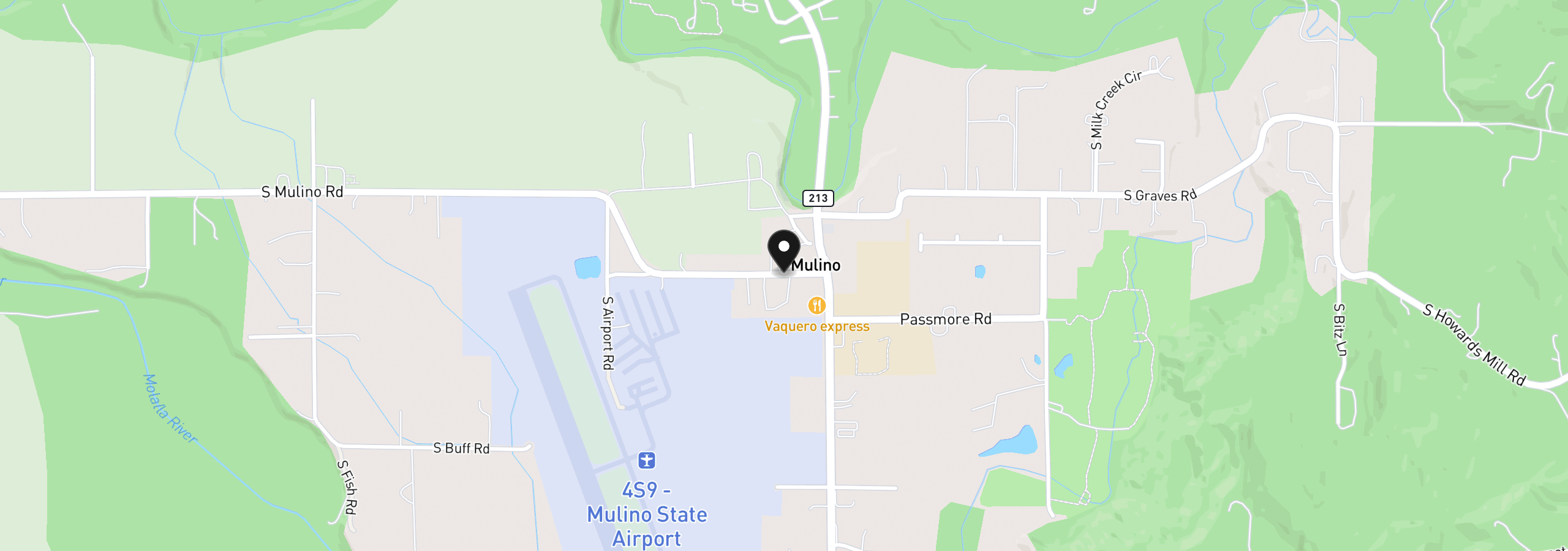 Map showing the location of 14255 S St Francis Way, Mulino, OR 97042