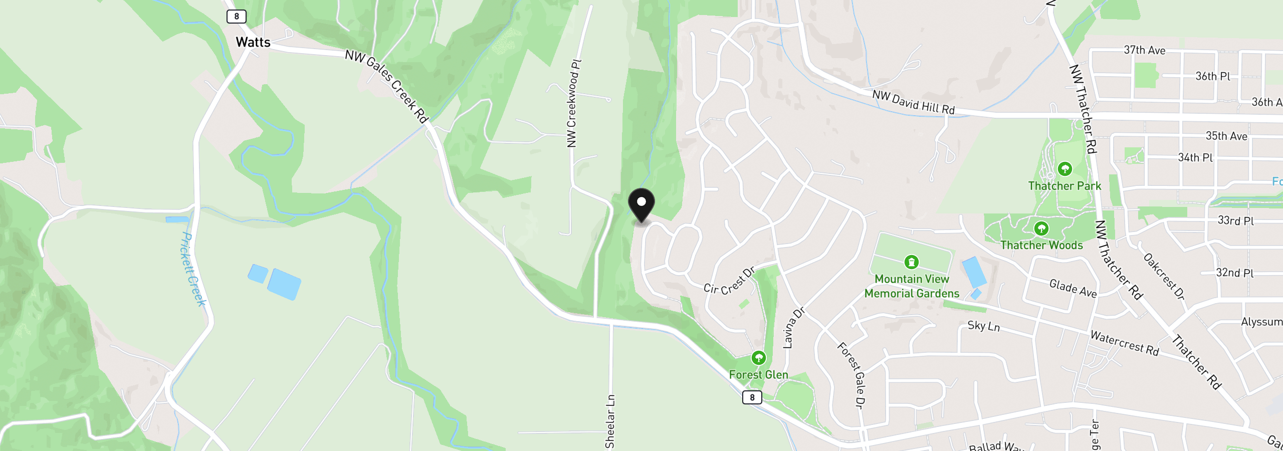 Map showing the location of 3306 Ridge Pointe Dr, Forest Grove, OR 97116