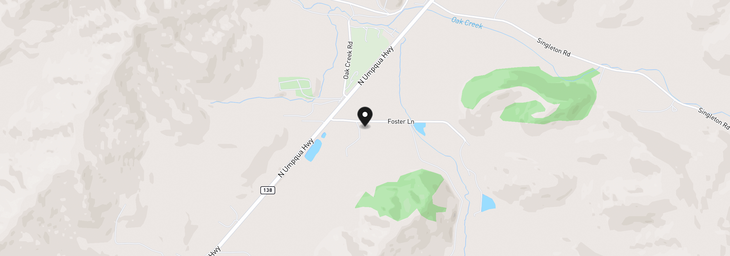 Map showing the location of 221 Foster Ln, Roseburg, OR 97470