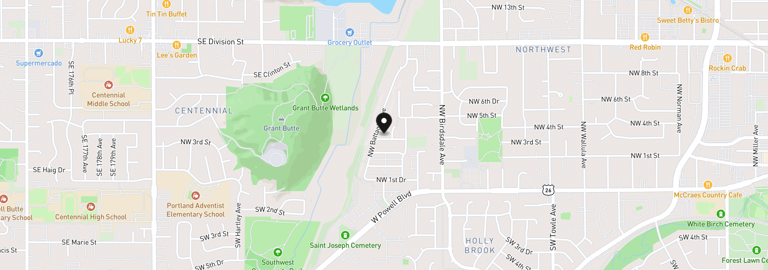 Map showing the location of 2575 NW 4th St, Gresham, OR 97030