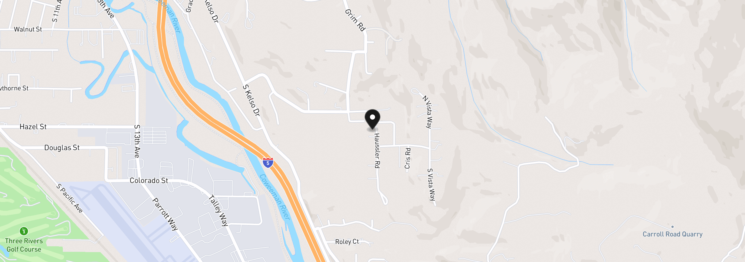Map showing the location of 487 Haussler Rd, Kelso, Wa 98626