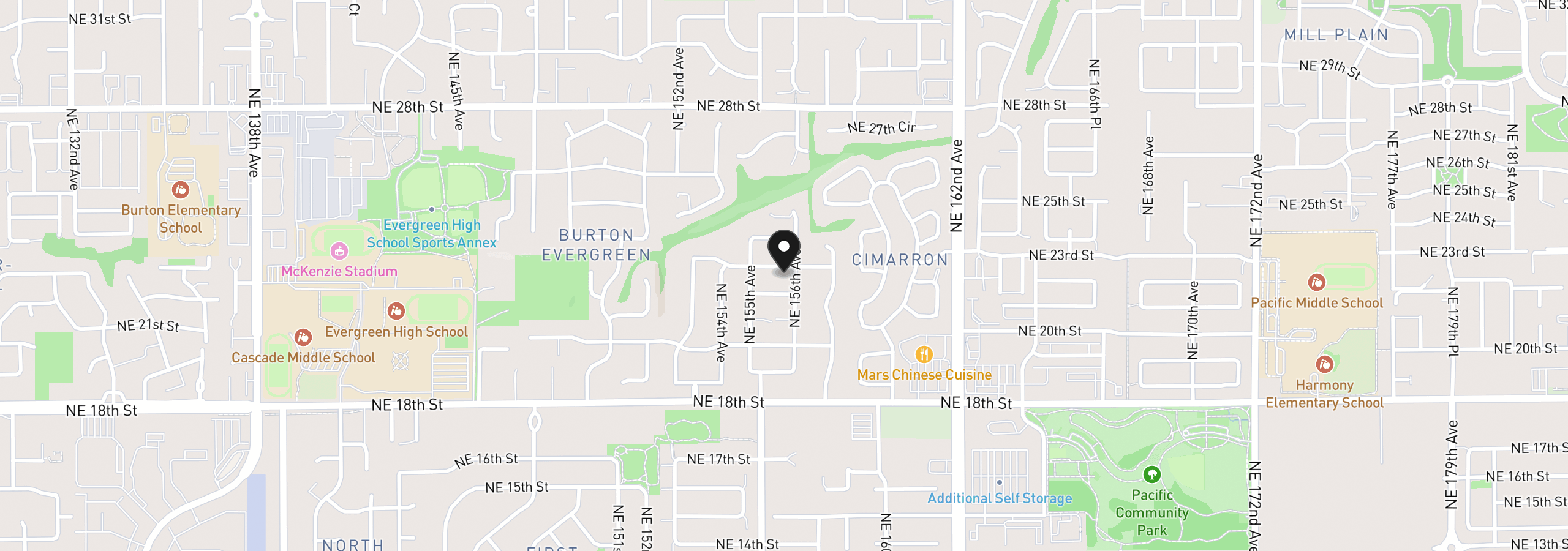 Map showing the location of 15519 NE 23rd St, Vancouver, Wa 98684