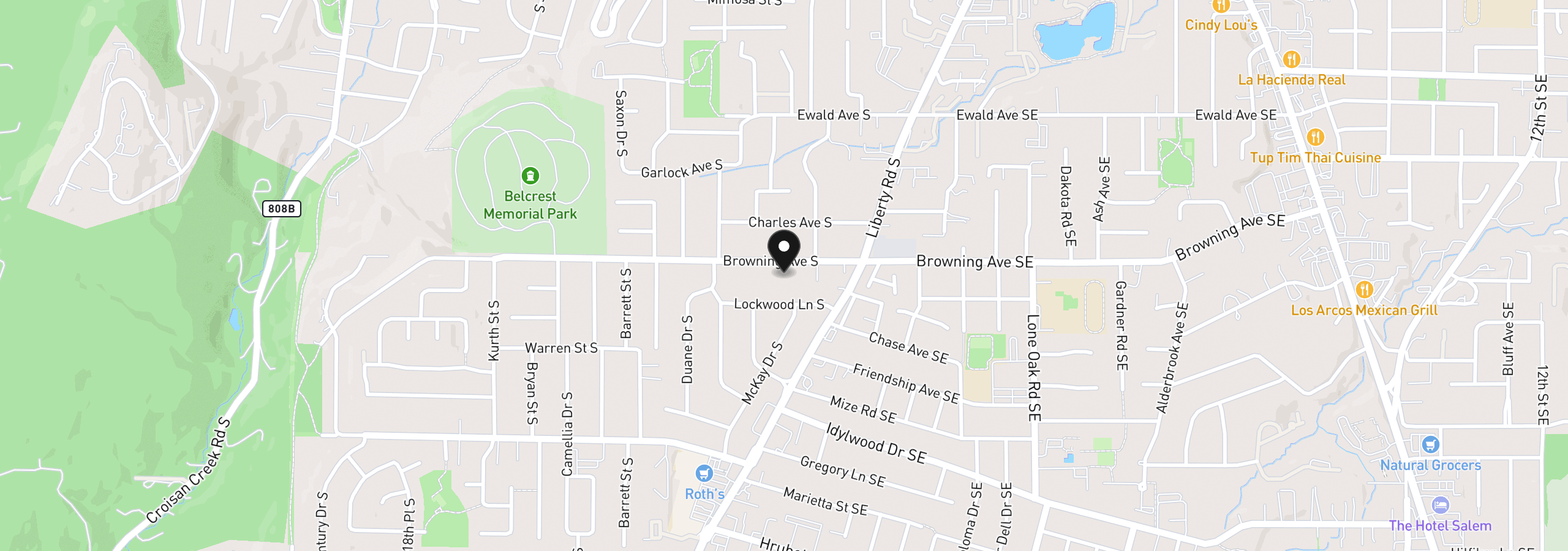 Map showing the location of 768 Browning Ave S, Salem, OR 97302