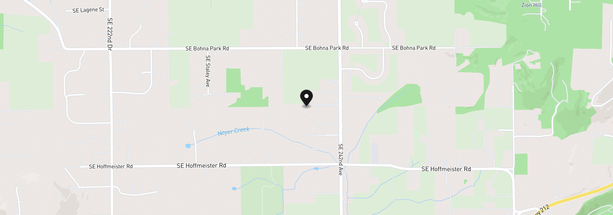 Map showing the location of 12885 SE 242nd Ave, Damascus, OR 97089