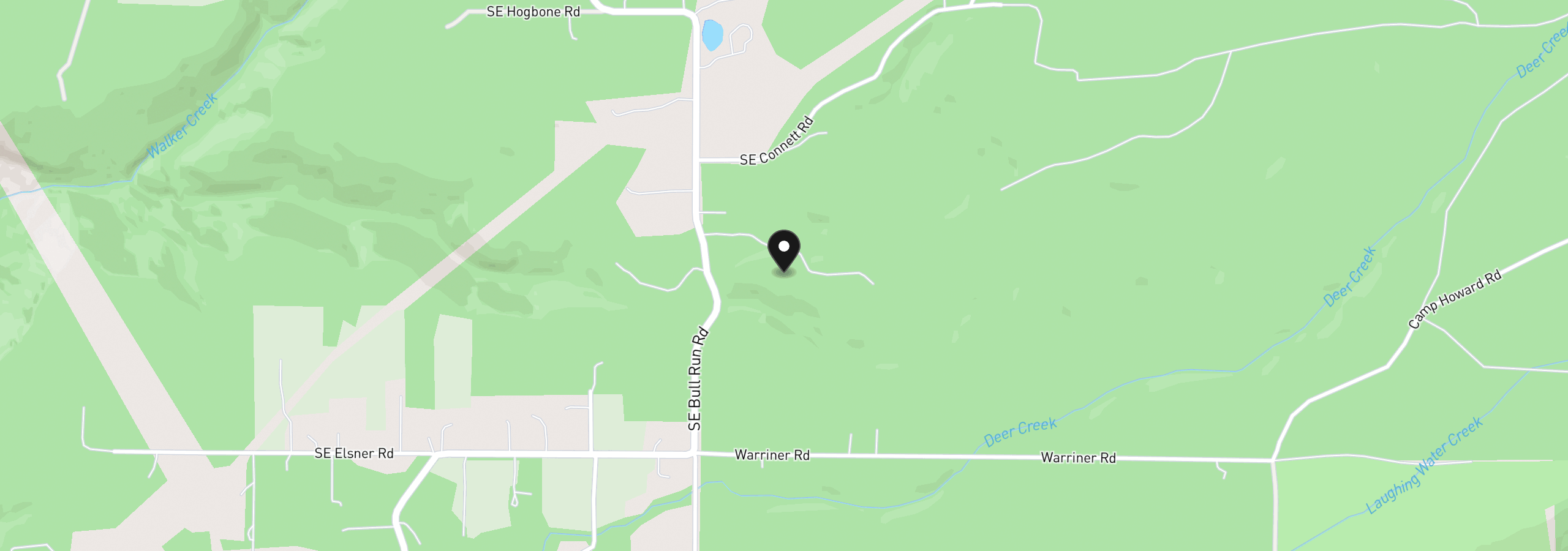 Map showing the location of 9920 SE Bull Run Rd, Corbett, OR 97019