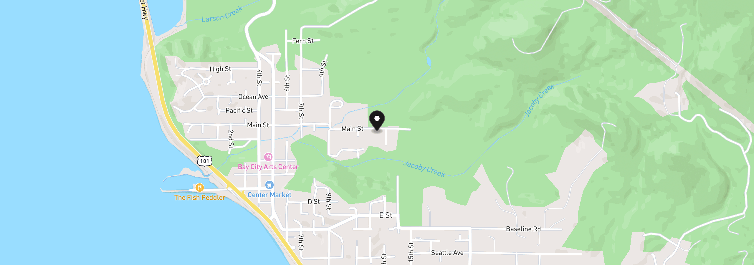 Map showing the location of 6455 Main St, Bay City, OR 97107