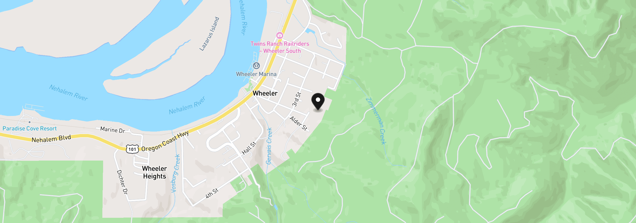 Map showing the location of Rector St 3,4,10, Wheeler, OR 97147