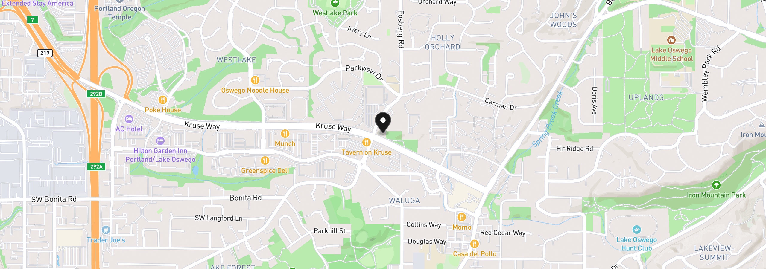 Map showing the location of 4580 Carman Dr, Lake Oswego, OR 97035