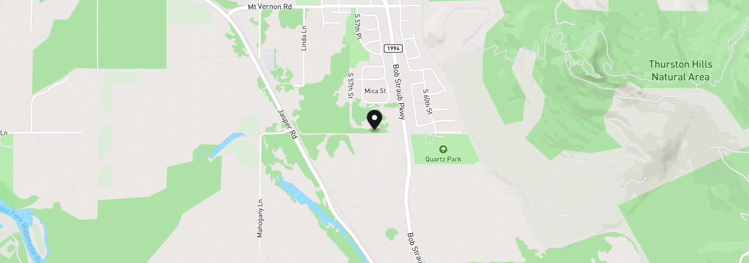 Map showing the location of 5753 Basalt Ct, Springfield, OR 97478