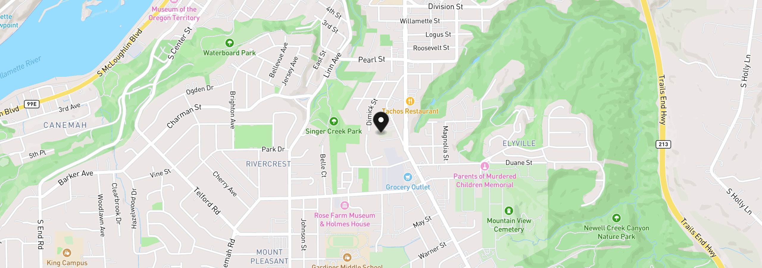 Map showing the location of 13138 Seasons Ln Lot 3, Oregon City, OR 97045