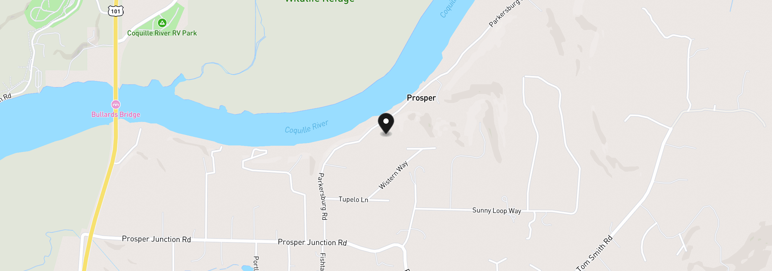 Map showing the location of 56227 Wisteria Dr, Bandon, OR 97411