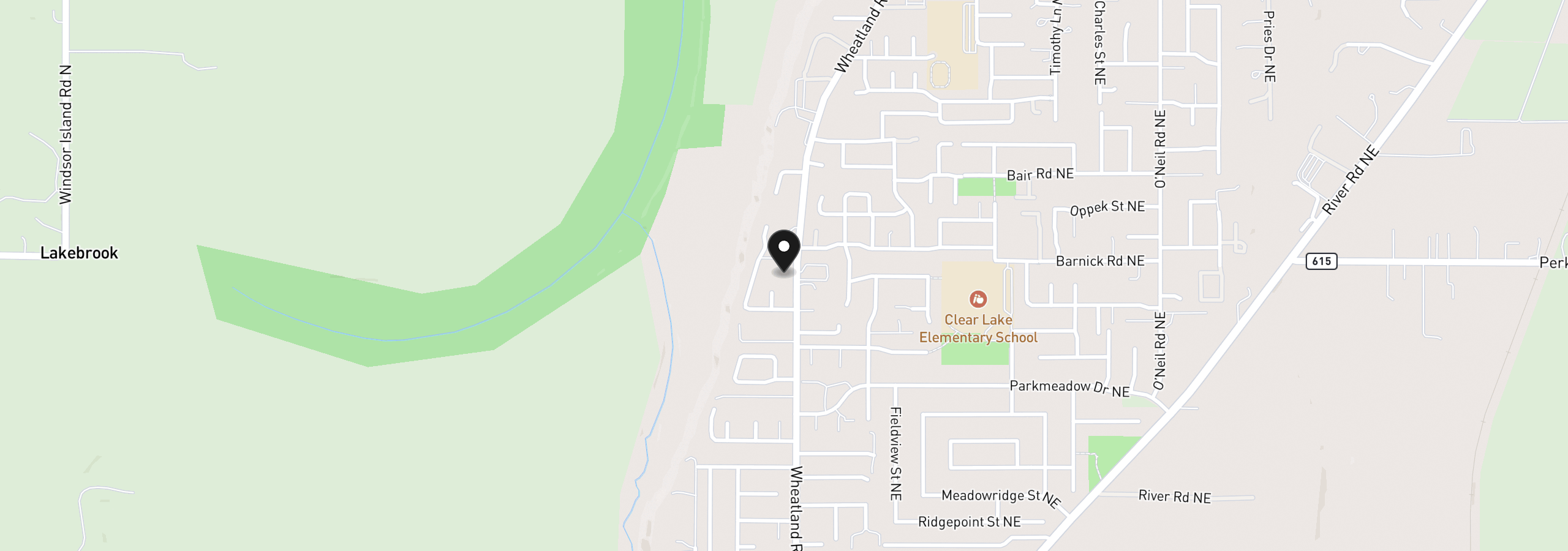 Map showing the location of 7455 Wheatland Rd N, Keizer, OR 97303
