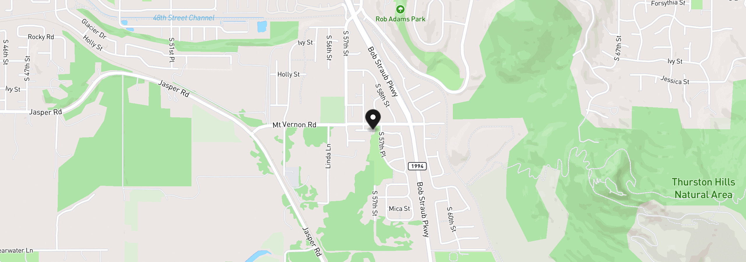 Map showing the location of 5773 Mt Vernon Rd, Springfield, OR 97478