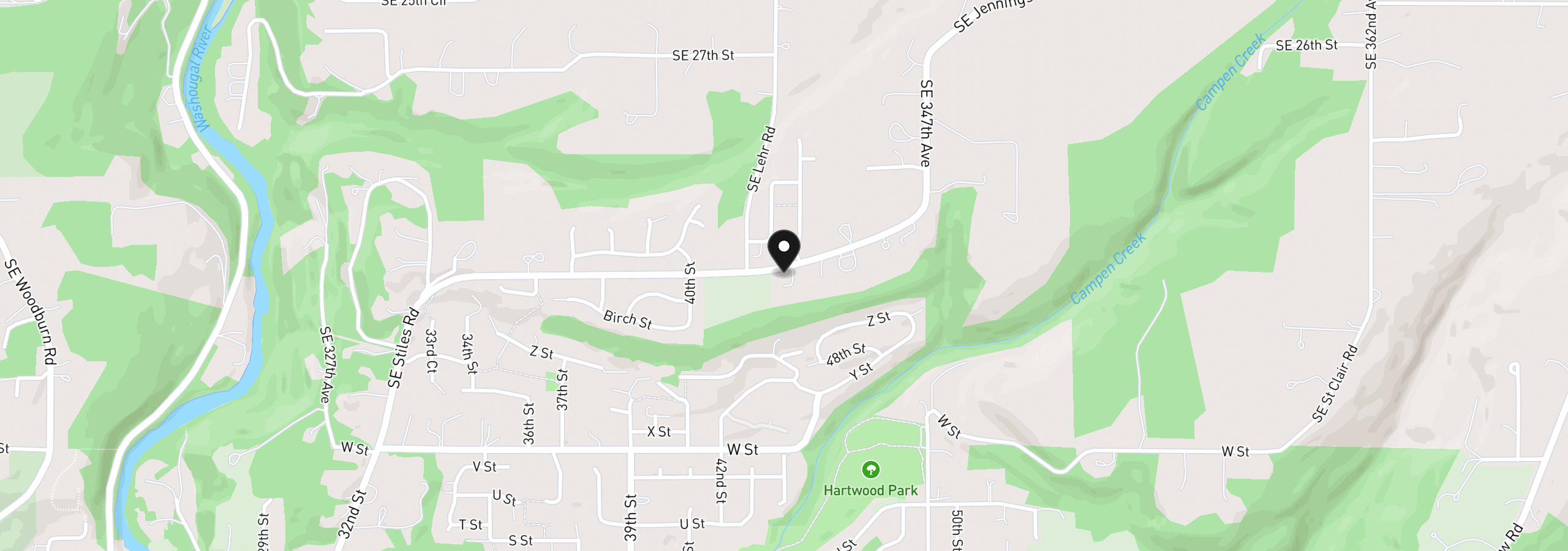 Map showing the location of 34205 SE Lawton Rd, Washougal, Wa 98671