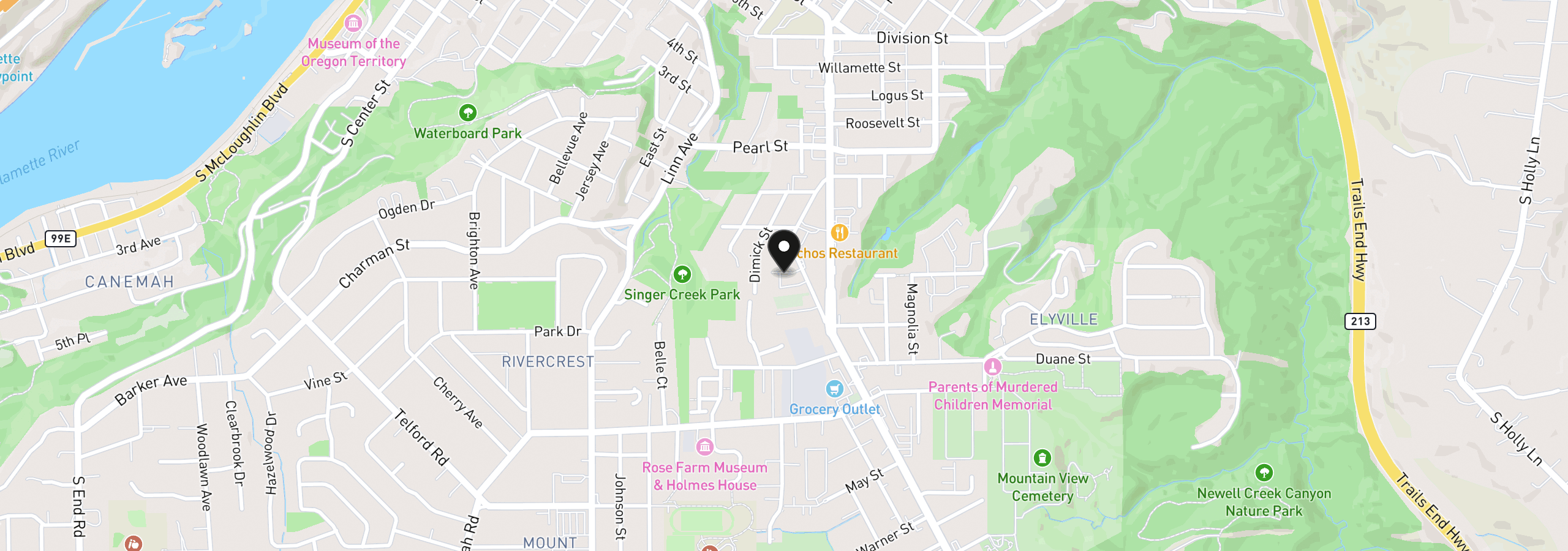 Map showing the location of 17987 Summers Way Lot 8, Oregon City, OR 97045