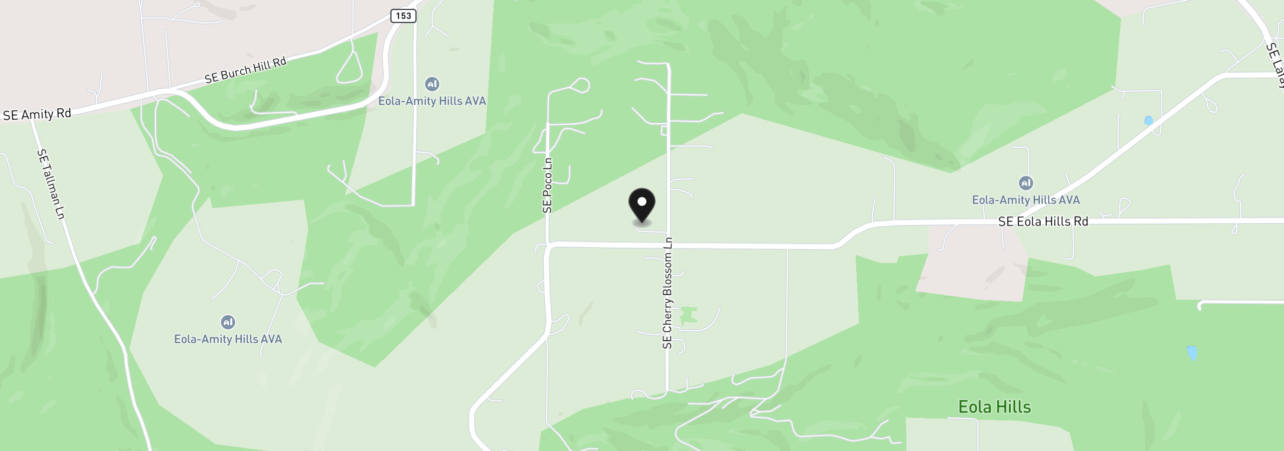 Map showing the location of 20700 SE Cherry Blossom Ln, Amity, OR 97101