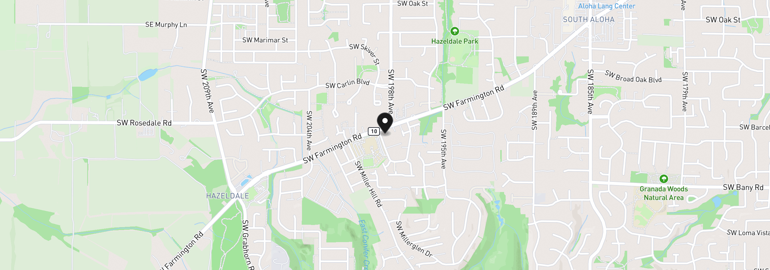 Map showing the location of 19895 SW Marlin Dr, Beaverton, OR 97007