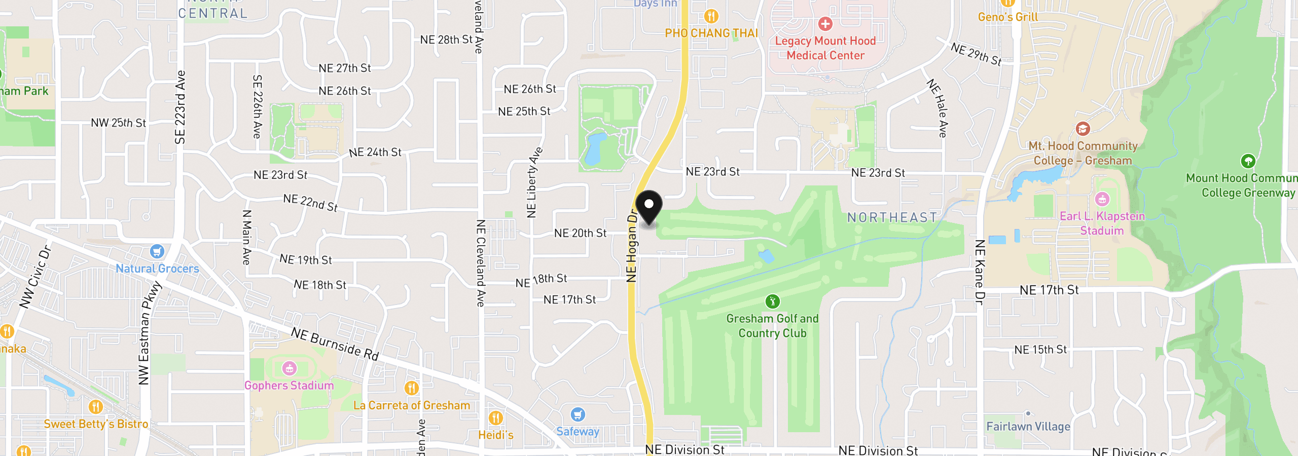 Map showing the location of 2058 NE Hogan Dr 24, Gresham, OR 97030