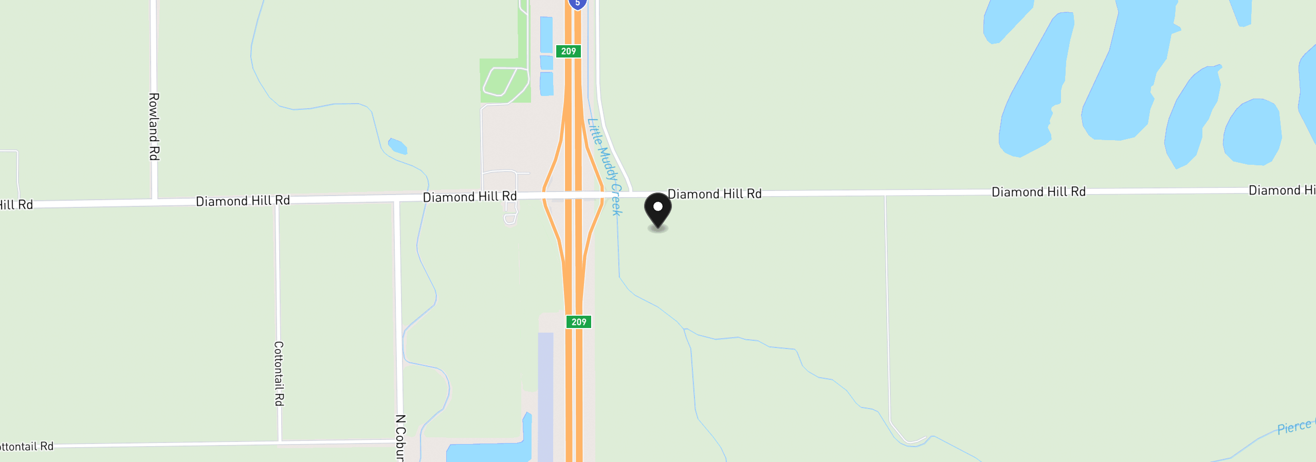 Map showing the location of Diamond Hill Road, Harrisburg, OR 97446