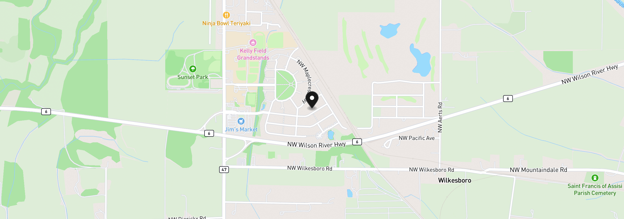 Map showing the location of 41727 NW Oak Way, Banks, OR 97106