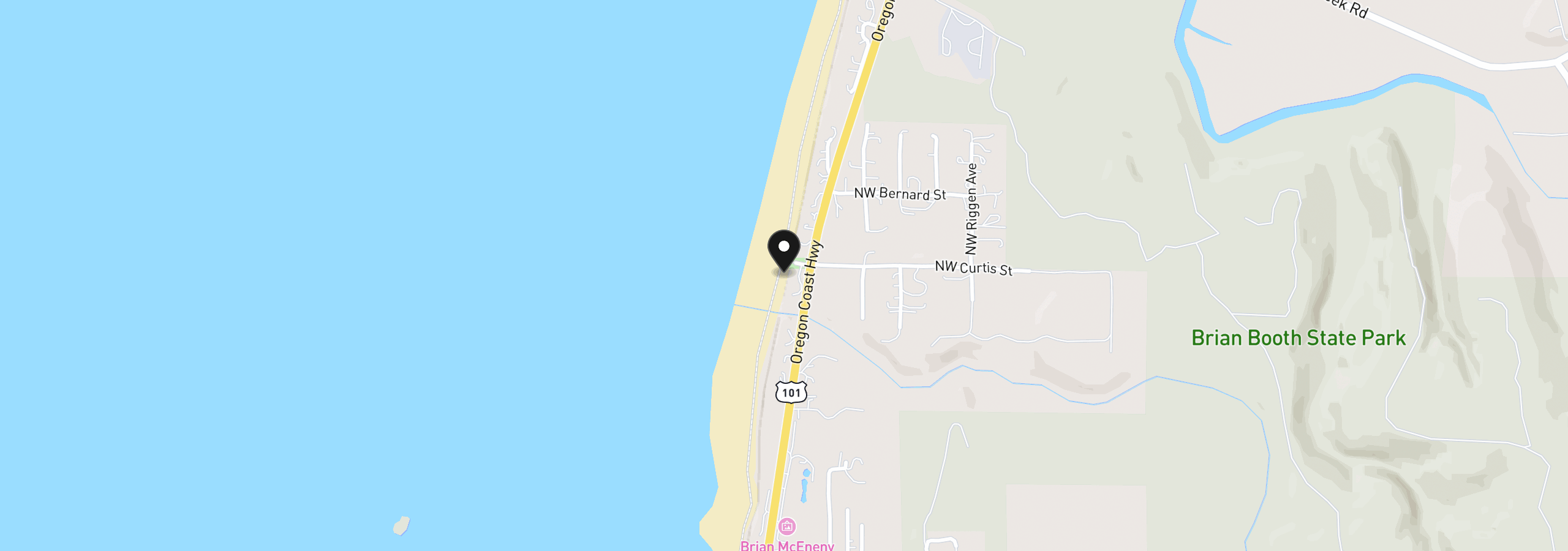 Map showing the location of Hwy 101, Seal Rock, OR 97376