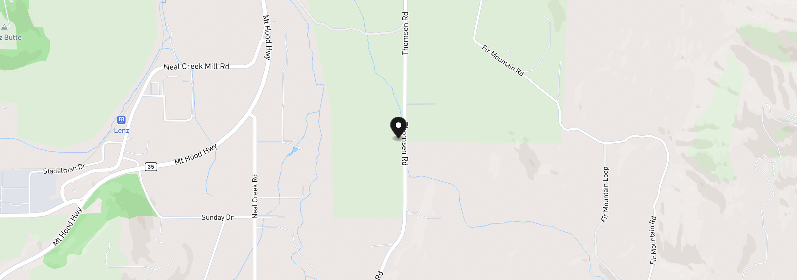Map showing the location of 3316 Thomsen Rd, Hood River, OR 97031
