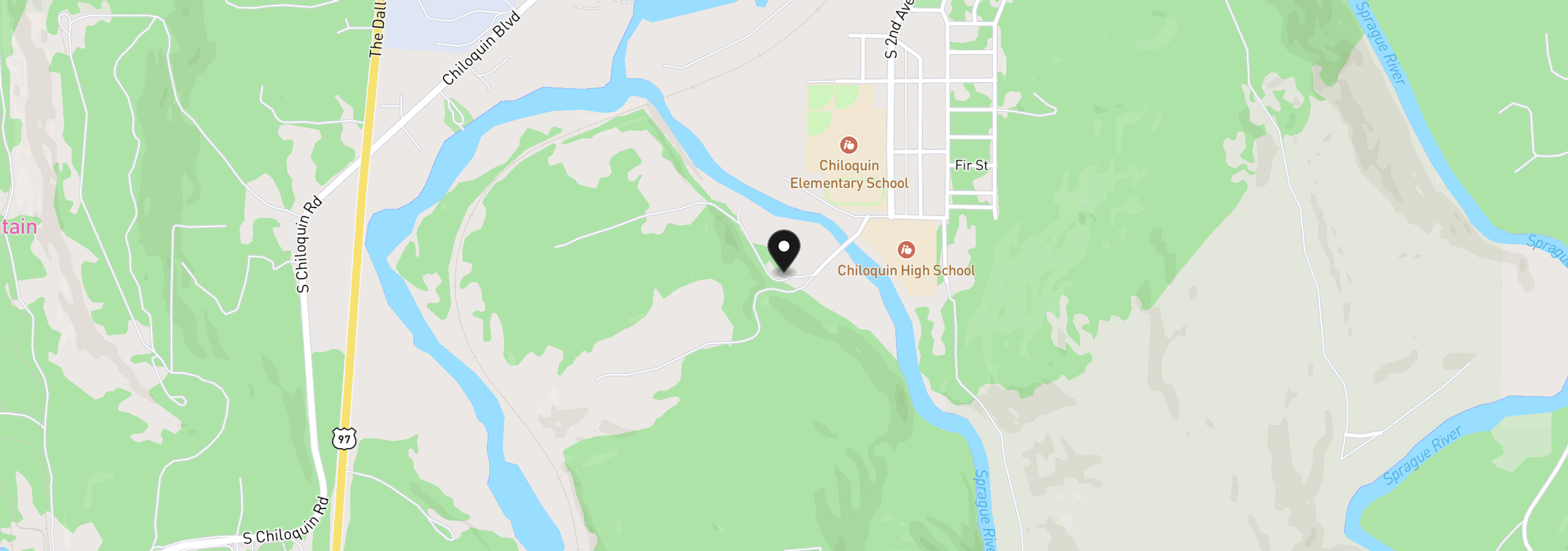 Map showing the location of 3355 Kircher Rd, Chiloquin, OR 97624