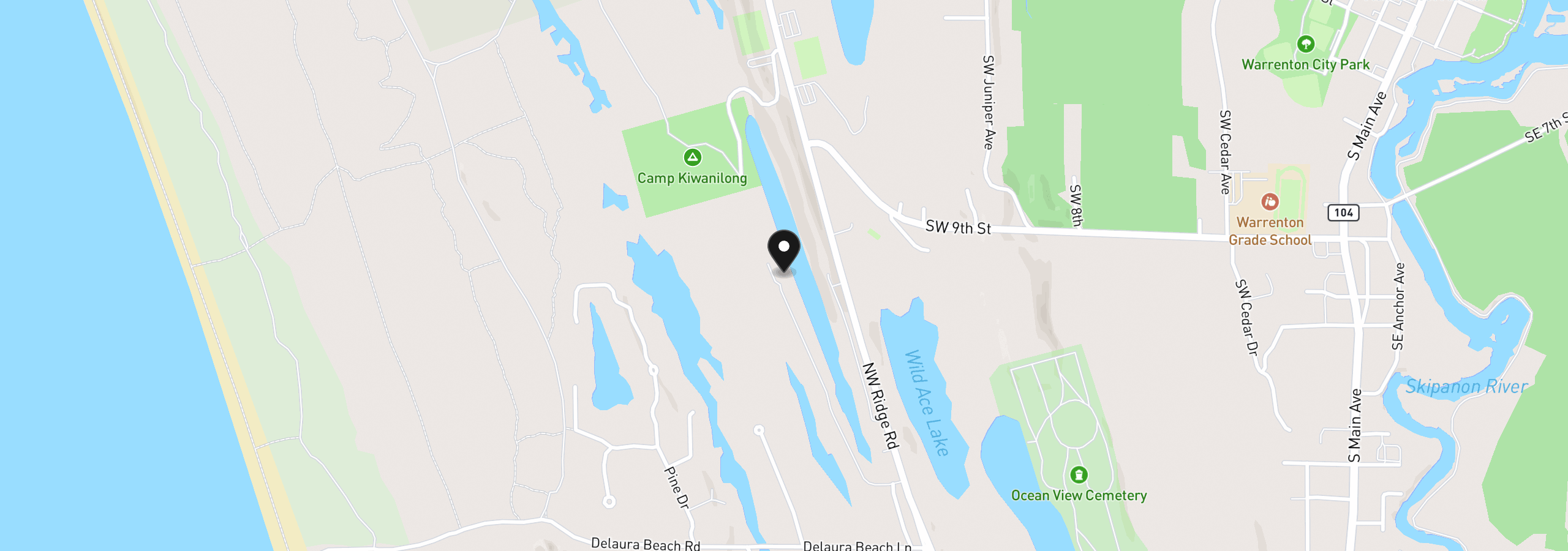 Map showing the location of 952 SW Long Lake Dr, Warrenton, OR 97146