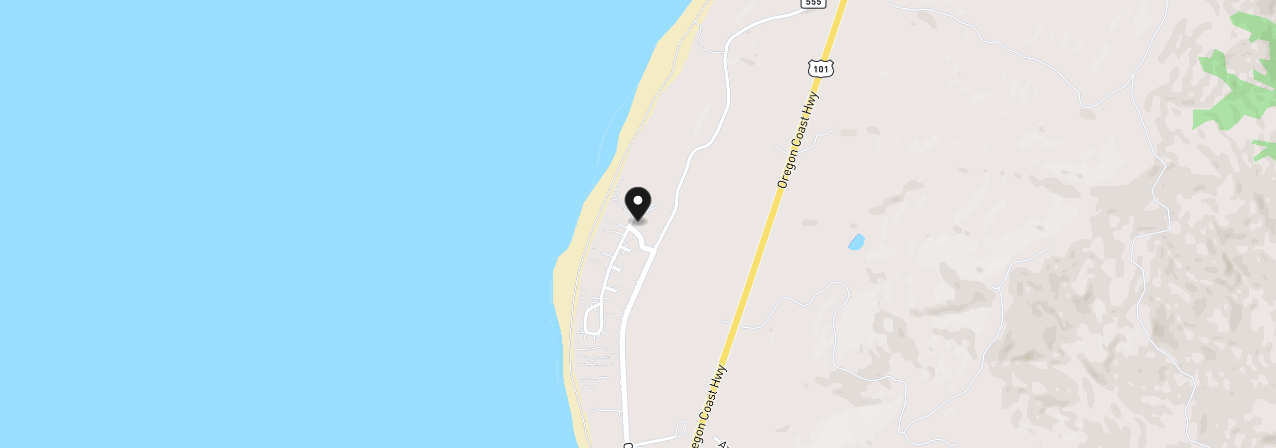 Map showing the location of 93899 Miner Dr, Gold Beach, OR 97444